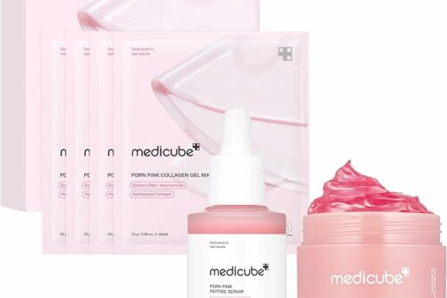 Medicube Pink Glass Glow Skin Trio: Salmon DNA PDRN Pink Peptide Serum, Collagen Jelly Cream 50ml -AUTO WIN 10/05