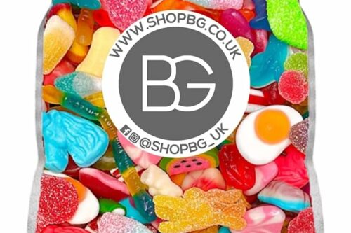Mixed Quality Pick & Mix Sweets - Large Retro Candy Sweeties Assortment, 1kg Pouch Gummy Jelly Fizzy Gift Chewy PicknMix x2 AUTO-WIN 30/05