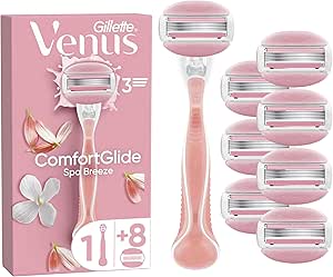 Gillette Venus Comfortglide Spa Breeze Women's Razor- 8 Blades, 3 built-in blades for a smooth, close shave that lasts-AUTO WIN 10/05