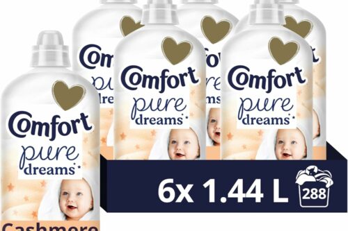 Comfort Pure Dreams Cashmere Soft Fabric Conditioner Dermatologist-Recommended Gentle Next to Sensitive Skin 48 washes(1.44 L) - Case pack of 6-AUTO WIN 04/05