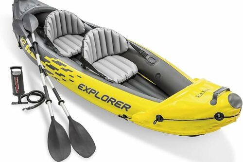 Intex Explorer K2 Kayak, 2-Person Inflatable Kayak Set with Aluminum Oars and High Output Air Pump-AUTO WIN 09/05