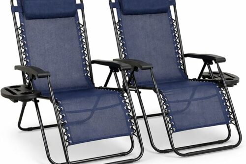 Zero Gravity Chairs Set of 2,Folding Reclining Garden Chairs,-AUTO WIN 12/05