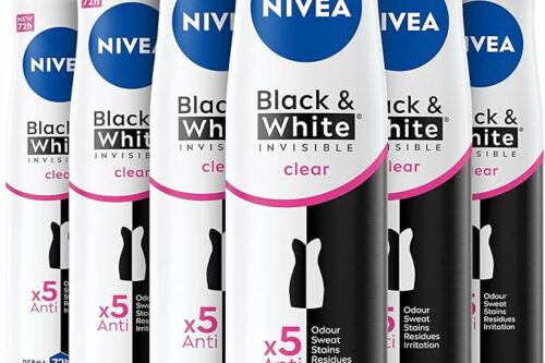 NIVEA Black & White Invisible Anti-Perspirant Spray Pack of 6 (6 x 250ml)-AUTO WIN 10/05
