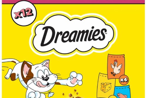 x2 DREAMIES - Cat Treats - 12 x 60g x2  - Multipack Biscuits - Variety Snack Box - 12 Pouches x2 AUTO-WIn 08/05