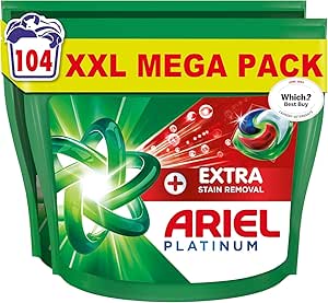 Ariel Platinum PODS® Laundry Detergent Capsules, 104 Washes (52 x 2)-AUTO WIN 03/05