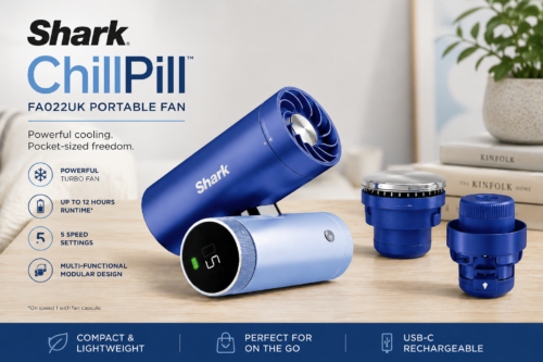 Shark ChillPill FA022UK Portable Fan, Lavender-AUTO WIN 02/06