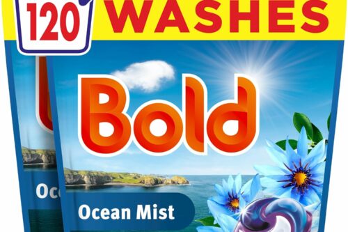 Bold Ocean Mist PODS® Washing Liquid Laundry Detergent Capsules 120 Washes, 120ct, Outdoor Freshness that Lasts and Lasts, with Built-In Lenor Softener AUTO-WIN 19/05