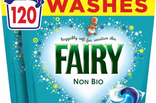 Fairy Non Bio All-in-1 PODS Laundry Detergent Washing Liquid Tablets/Capsules, 120 Washes (60x2), For Sensitive Skin
