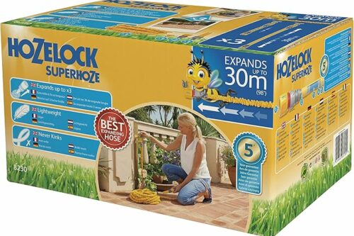 HOZELOCK - Superhoze Expanding Hose 40 m : Flexible Hose, Stretches up to 3x Original Length | With 2 Aquastop Fittings for a Watertight Connection-AUTO WIN 10/05