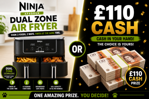 Ninja AF400UK Dual Zone Air Fryer or £110 Cash-AUTO WIN 10/05