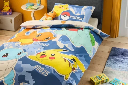 SINGLE Blue Pokemon Duvet Cover and Pillowcase Set-AUTO WIN
