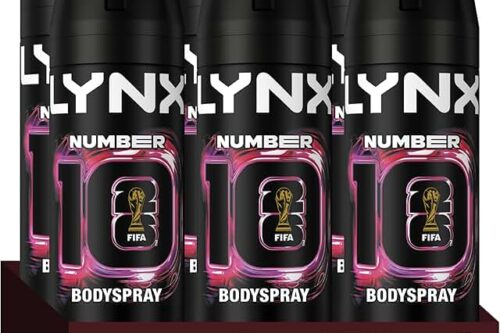 Lynx Limited Edition FIFA Number 10 Aerosol Body Spray men's deodorant with marine essence blended with a citrus and watermelon scent for 48 hours of odour-busting freshness 6x 150 ml-AUTO WIN 31/05