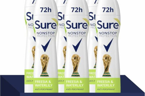 Sure Women Nonstop Protection Freesia & Water Lily Antiperspirant Deodorant Aerosol pack of 6 deodorant -AUTO WIN 31/05