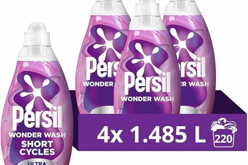 Persil Wonder Wash Dazzling White Liquid Detergent Featuring Dazzling White Technology Maintains and Brightens Light Clothes 1.485 L(55 Washes) - Case pack of 4-AUTO WIN 31/05