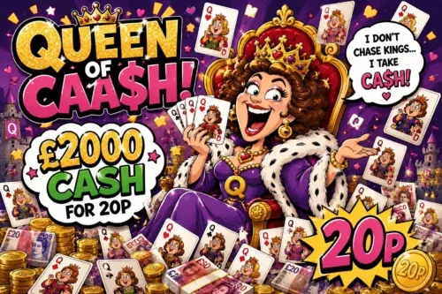 QUEEN OF CASH! £2000 CASH FOR 20P-28/05-AUTO WIN