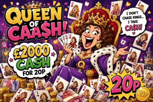 QUEEN OF CASH! £2000 CASH FOR 20P-04/06 AUTO-WIN