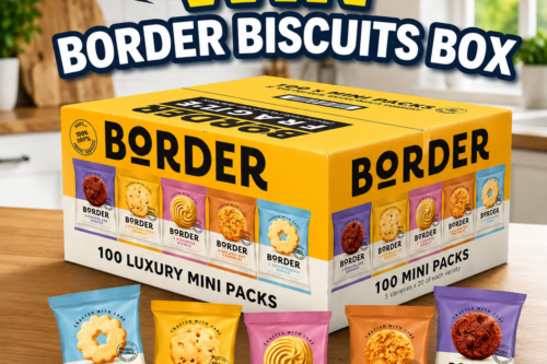 BORDER BISCUITS 100 PACKS, MULTIPACKS BOX, 5 FLAVOUR VARIETY 2 PER PACK-AUTO WIN /04