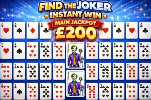 FIND THE JOKER- INSTANT WIN- MAIN JACKPOT £200-AUTO WIN 20/05