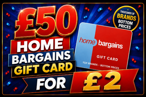 £50 HOME BARGAINS GIFT CARD-AUTO WIN 23/05