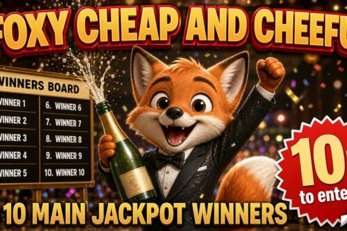 FOXY CHEAP AND CHEEFUL - 10 MAIN JACKPOT WINNERS £100 -AUTO WIN 24/05