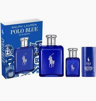 Ralph Lauren Polo Blue Eau de Toilette Trio Gift Set 125ml & 40ml & Deodorant-AUTO WIN 08/05