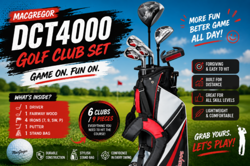 MacGregor Golf DCT4000 Golf Clubs Set with Bag, Mens Right Hand (6 Clubs / 9 Pieces)-AUTO WIN 13/06