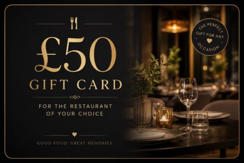£50 Gift Card for the Restaurant of Your Choice- AUTO WIN 11/07