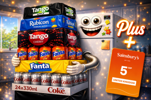 DAILY LUNCH DASH!  YOU PICK YOUR FIZZY DRINK 2X 24 X 330 ML(PLUS YOU WIN A £5 SAINSBURYS GIFT CARD FOR LUNCH BREAK)-AUTO WIN 30/06