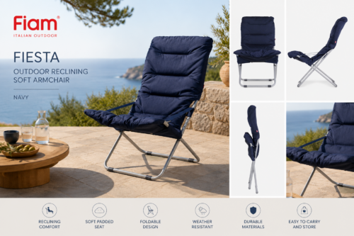 Fiam Fiesta Outdoor Reclining Soft Armchair, Navy-AUTO WIN 11/06