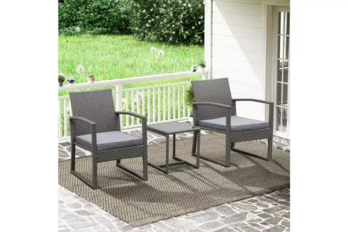 Cento 2 Seater Rattan Effect Garden Bistro Set-AUTO WIN 02/07