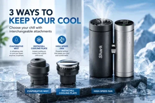 SHARK CHILLPILL FA022UK 3-IN-1 FAN, MIST & INSTACHILL SYSTEM – CARBON AUTO-WIN 04/07