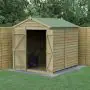 8' x 6' Forest 4Life 25yr Guarantee Overlap Pressure Treated Windowless Double Door Apex Wooden Shed (2.42m x 1.99m)-AUTO WIN 03/07
