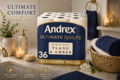 Andrex Ultimate Quilt Toilet Roll - 36 Toilet Rolls with Midnight Ylang & Amber Fragrance, 3-Ply, Bulk Buy, Soft, Thick Sheets, FSC Certified AUTO-WIN 22/06