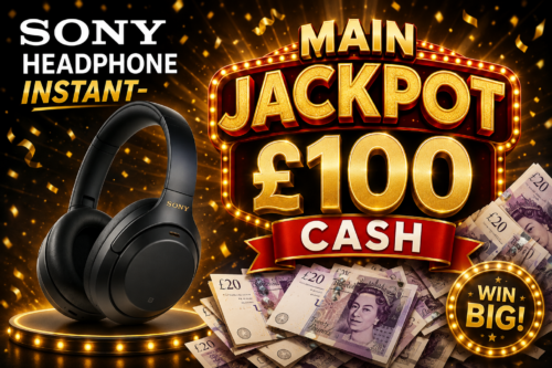 SONY HEADPHONE INSTANT- MAIN JACKPOT £100 CASH- AUTO WIN 24/06