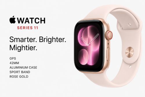 Apple Watch Series 11 GPS, 42mm, Aluminium Case, Sport Band, Rose Gold-AUTO WIN 15/06