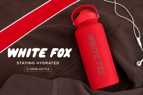 White Fox Staying Hydrated 1L Drink Bottle Red-AUTO WIN 09/07