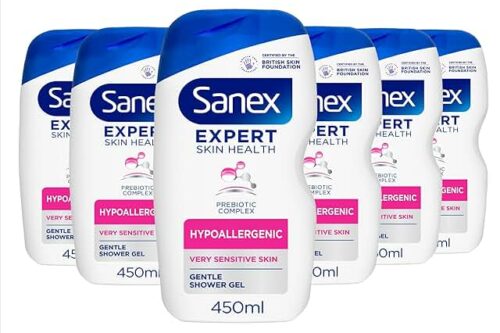 Sanex Body Wash - Expert Skin Health - Hypoallergenic Shower Gel - Dermatologist Tested Gentle For Very Sensitive Skin - Multipack - 6 Pack - 450ml Bottles-AUTO WIN