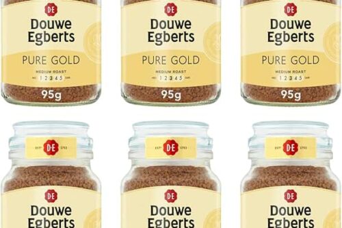 Douwe Egberts Pure Gold Medium Roast Instant Coffee 95g (Pack of 6 Jars, Total 570g)-AUTO WIN 12/06