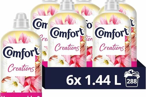 Comfort Creations Honeysuckle & Sandalwood Fabric Conditioner with Stay Fresh technology for 100 days of freshness + fragrance* 288 washes (6x 1.44 L) AUTO-WIN 10/06