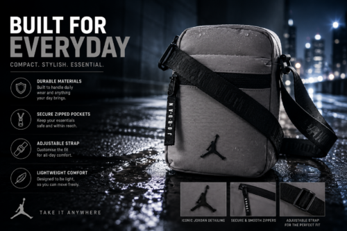 JORDAN  Kids Jan Airborne Festival Bag in Grey (17cm) AUTO-WIN 26/06