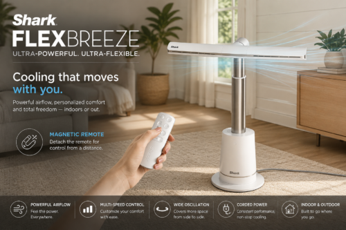 Shark TurboBlade Bladeless Tower Fan, High-Speed Multi-Directional, Projects Air up to 20 Metres, Quiet Power, 10 Speeds, Pivot, 180° Oscillation, Remote Control, Timer, Dove AUTO-WIN 23/06