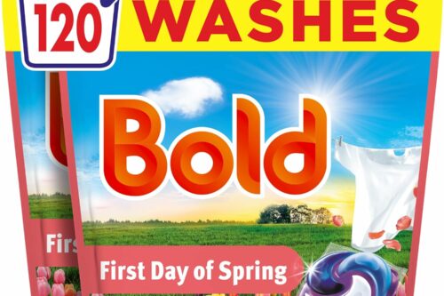 Bold First Day of Spring PODS® Washing Liquid Laundry Detergent Capsules 120 Washes, 120ct, Outdoor Freshness That Lasts And Lasts, With Built-In Lenor Softener AUTO-WIN 09/06