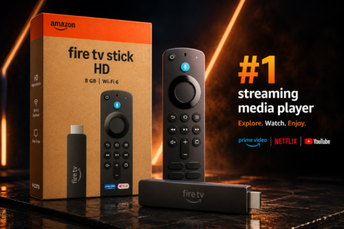 Amazon Fire TV Stick HD (newest gen), free & live TV, Alexa Voice Remote, powered by the TV, effortless setup, find TV programmes faster with Alexa+ AUTO-WIN 24/06