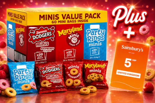 DAILY LUNCH DASH! FOX Mini Biscuit Variety Pack 60 Count – Jammie Dodgers, Maryland Cookies & Party Rings Minis – Individually Wrapped Biscuit Snack Packs for Lunchboxes AUTO-WIN 30/06