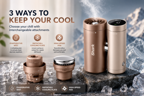 Shark ChillPIll 3-in-1 Personal High-Speed Fan, Ultra-Fine Mist and InstaChill System, Includes 3 Cooling AUTO-WIN 24/06