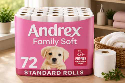 Andrex Family Soft Toilet Roll - 72 Toilet Rolls, Bulk Buy, Fragrance Free, FSC Certified