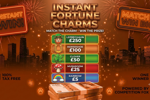 INSTANT FORTUNE CHARMS -MAIN JACKPOT £300-AUTO WIN 26/06