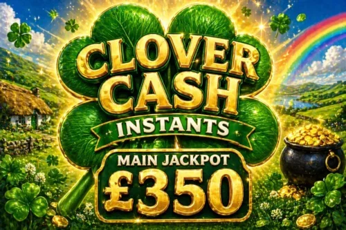 CLOVER CASH INSTANTS- MAIN JACKPOT £350 -AUTO WIN 15/06