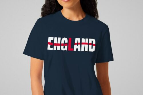 All + Every Blue England Flag Text World Cup Football T-Shirt-AUTO WIN 14/06