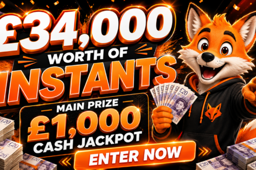£34,000 WORTH OF INSTANTS -MAIN PRIZE £1,000 CASH JACKPOT – 28/06-AUTO WIN